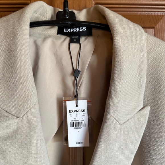 Women's Double Breasted Knit Stretch Blazer from Express, NWT  size Large - Picture 7 of 13